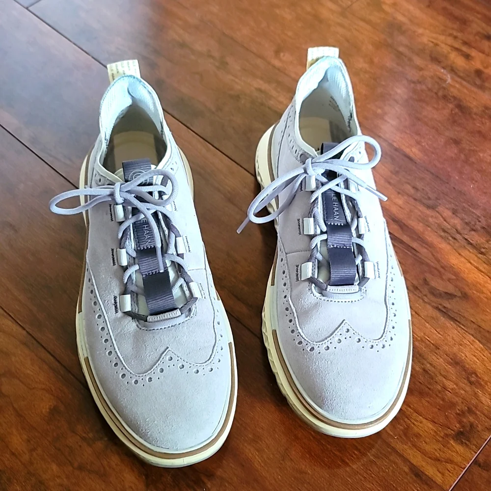 Cole Haan 5.ZERØGRAND Wingtip Oxford Dove-Silver BIrch-Alabaster